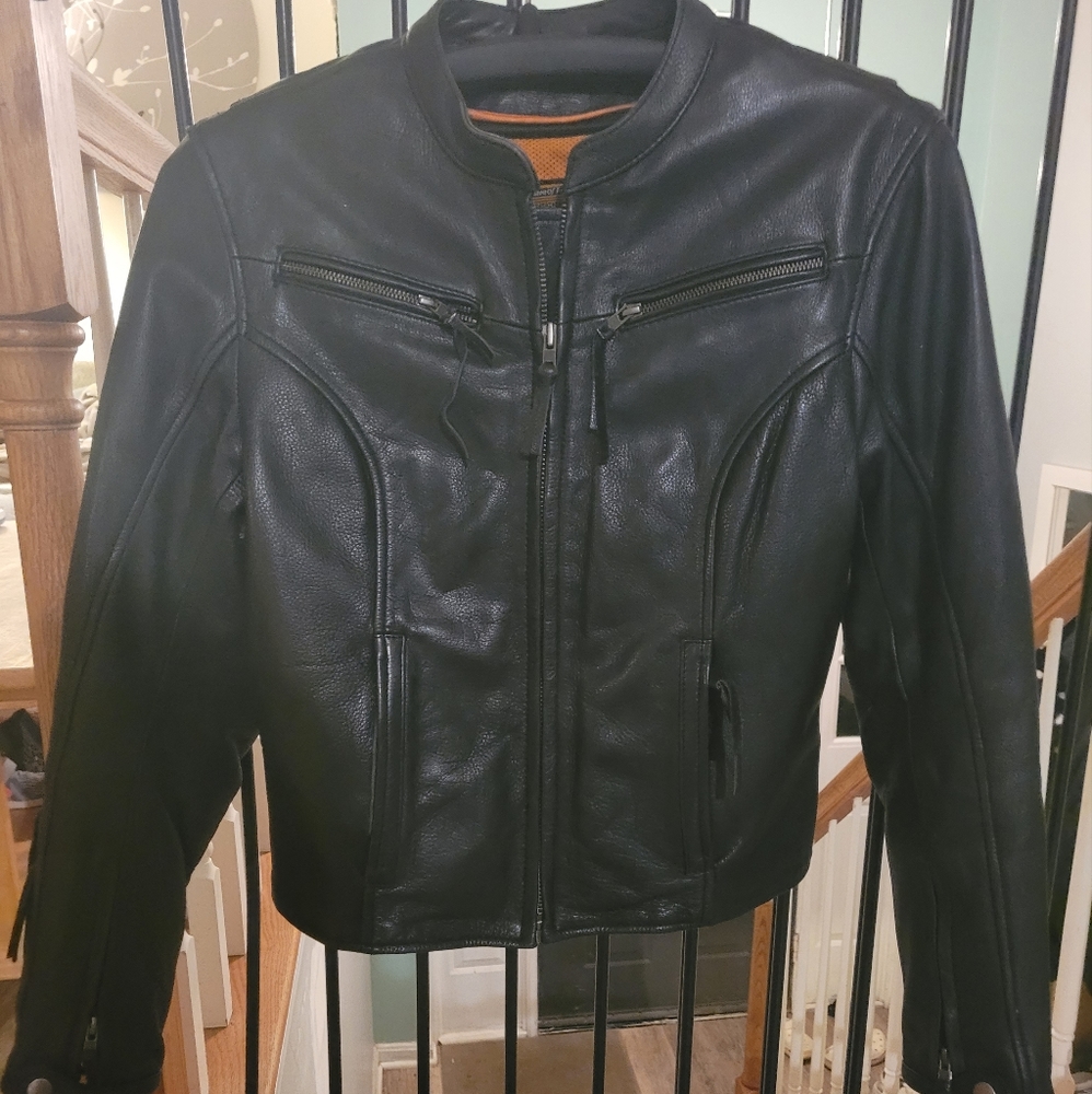 Leather motorcycle jacket